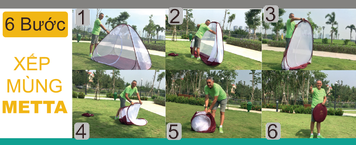 Hướng dẫn xếp mùng, màn tự bung METTA